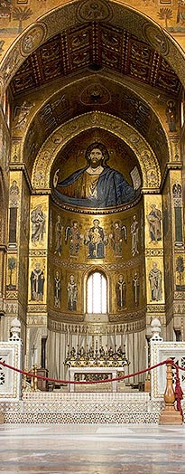 on-Sicily - A part of the famous mosaics in Monreale's cathedral